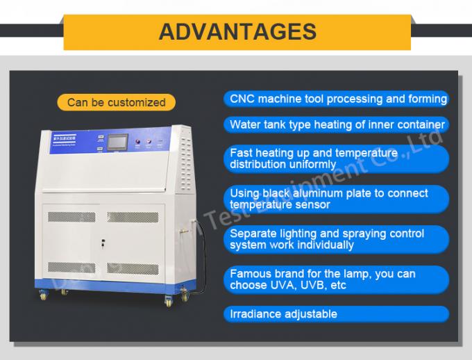 ইউভি অ্যাকসিলারেটেড ওয়েদারিং পরীক্ষক পরিবেশগত ইউভি হাল্কা টেস্টিং যন্ত্রপাতি 0